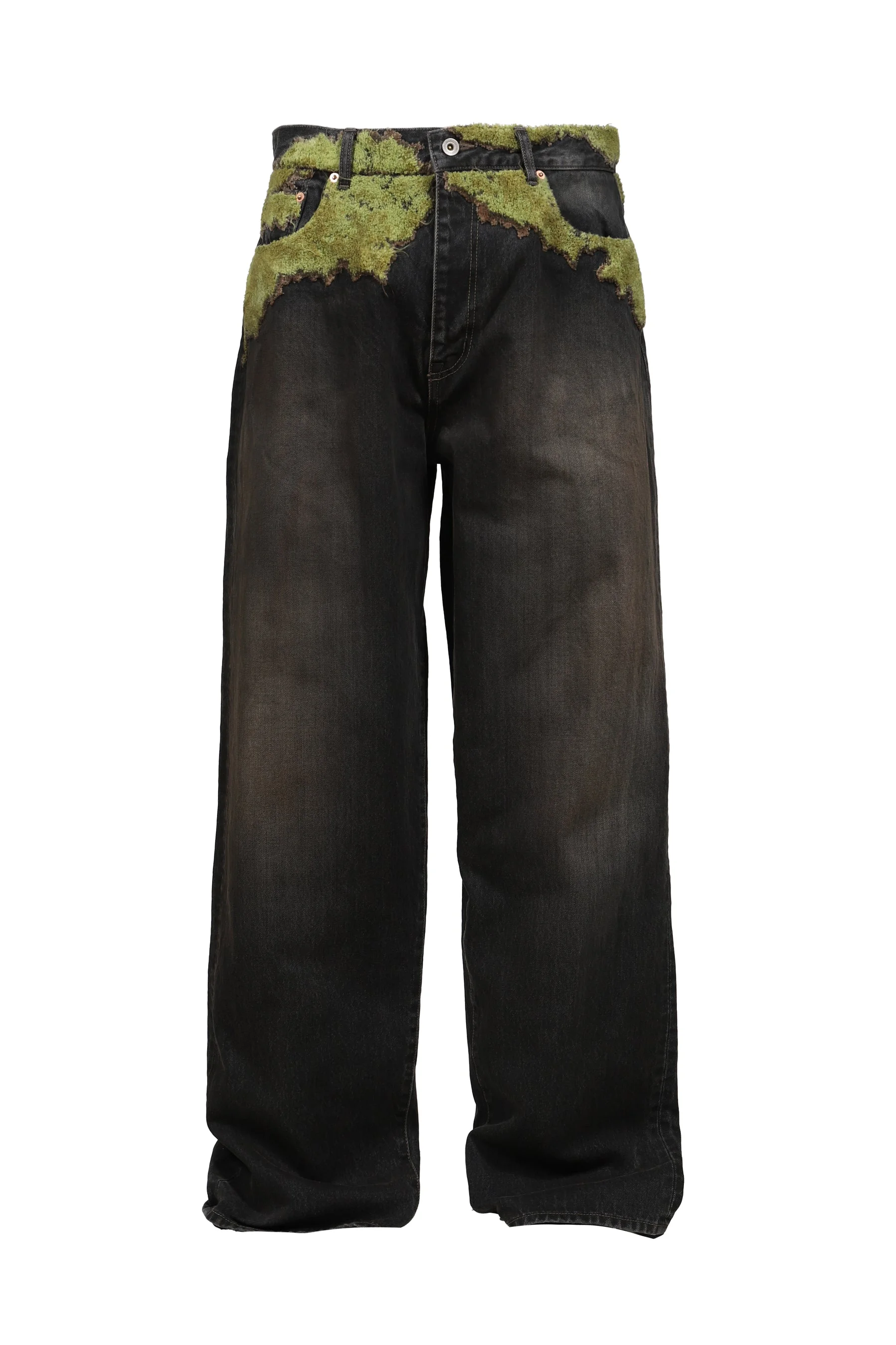 MOSS-GROWN WOOD DENIM PANTS / BLK - 1