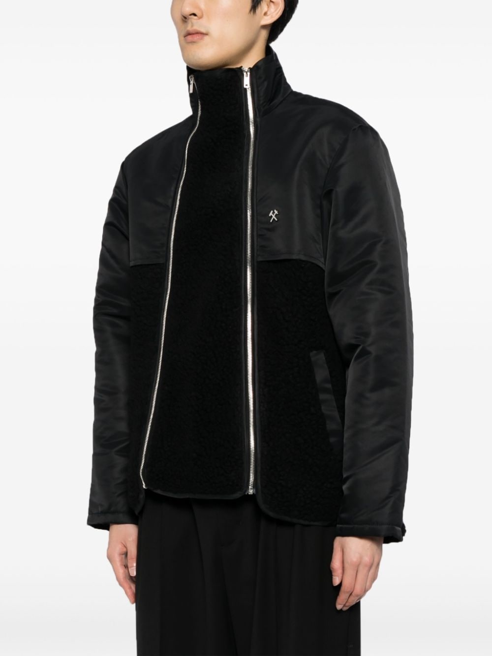 Jahan logo-plaque funnel-neck jacket - 3