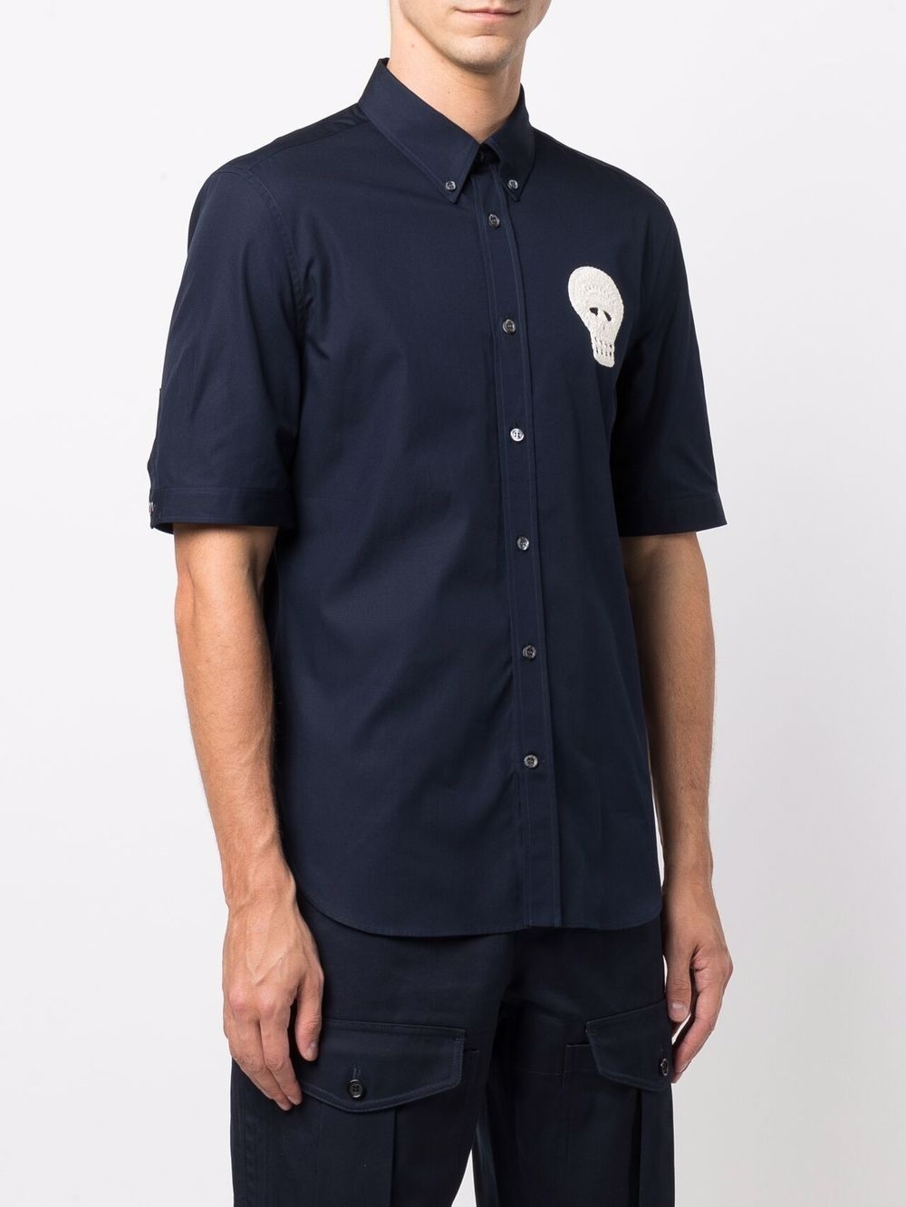 skull-motif button-down shirt - 3