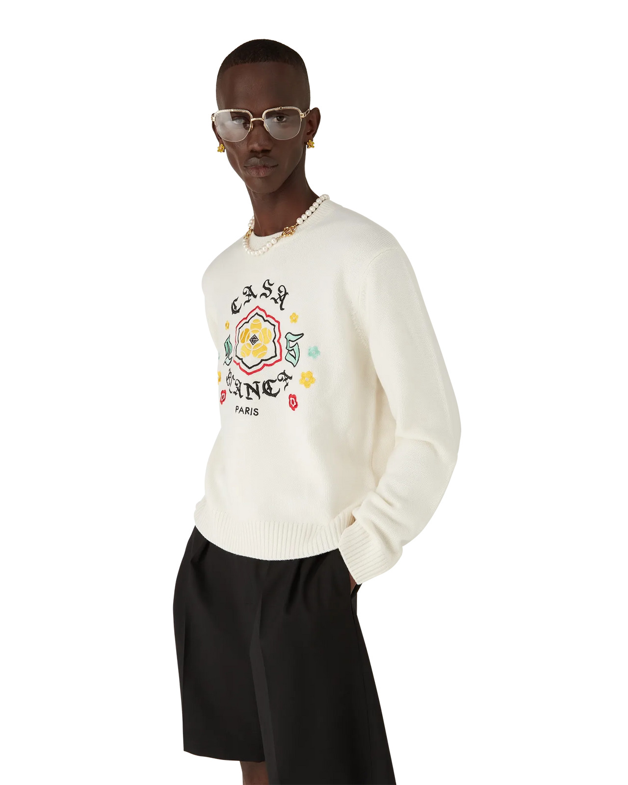 Emblem Merino Knit Crew Neck | Casablanca Paris - 2