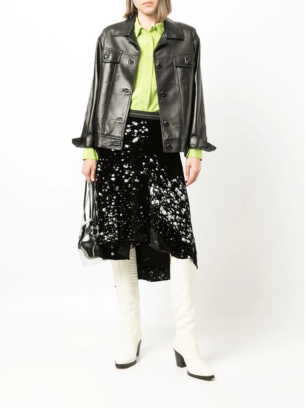 spray-paint velour skirt - 2