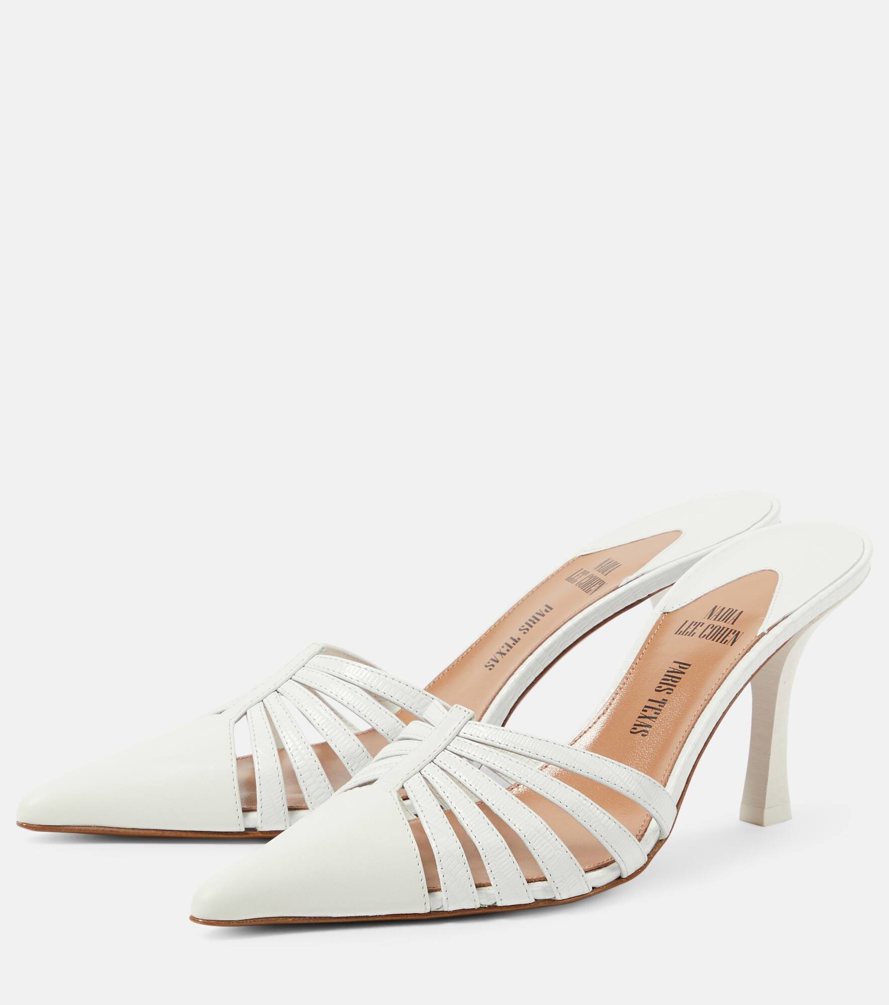 Nadia 85 cutout leather mules - 5