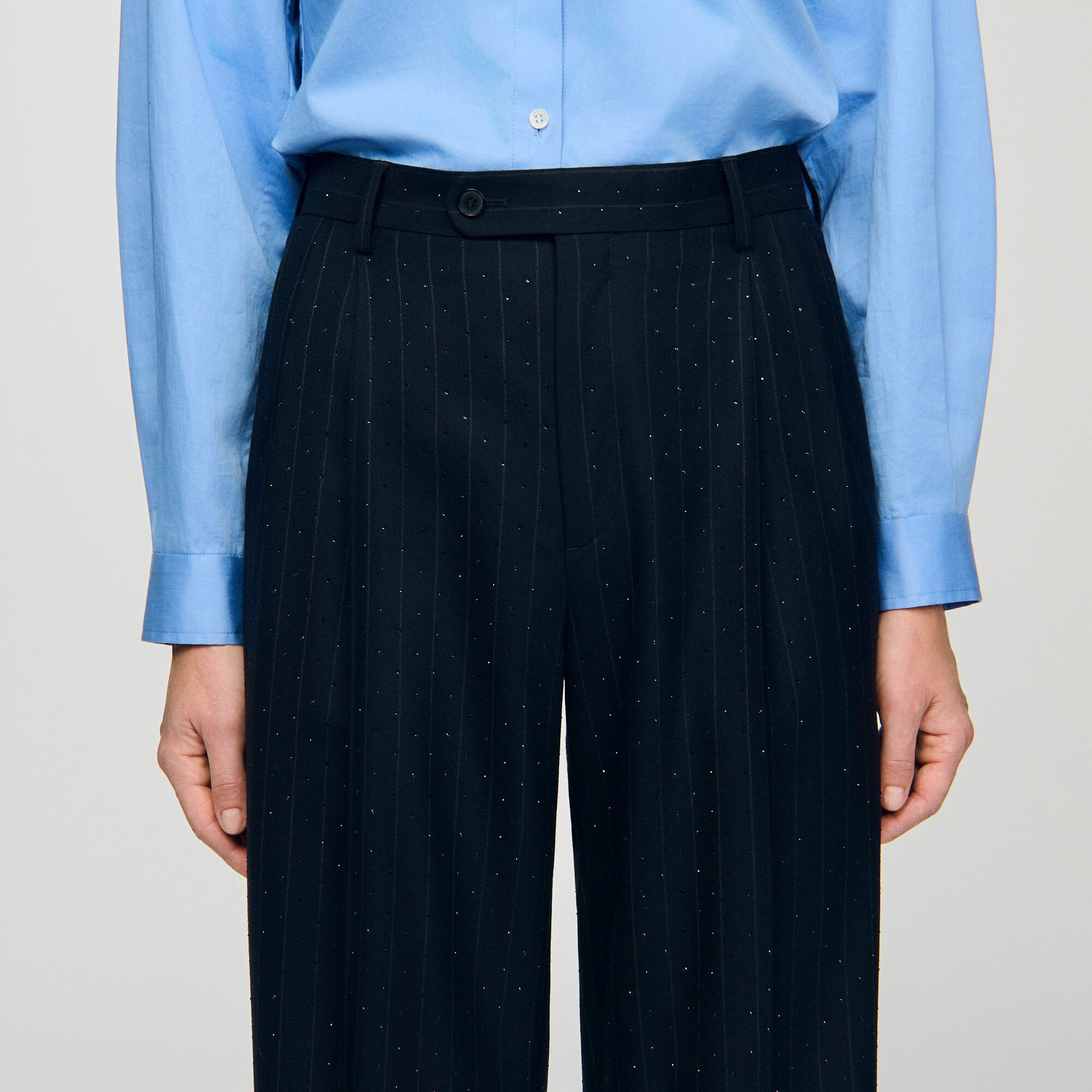 RHINESTONE STRIPED TROUSERS - 3