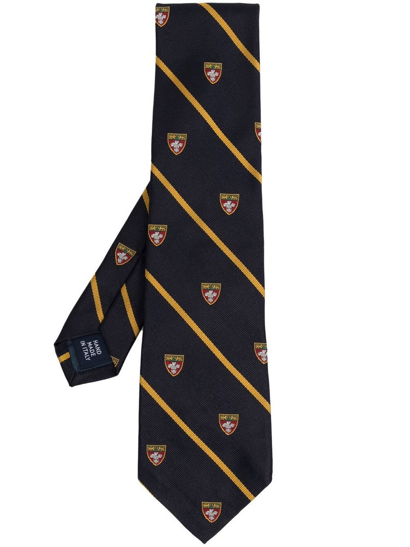 embroidered striped tie 1