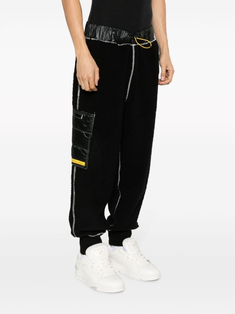 logo-patch fleece track pants - 3