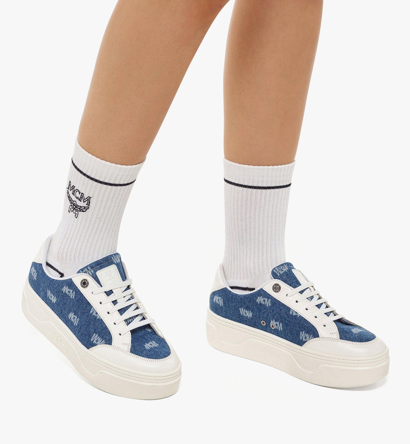 MCM Women’s Skyward Platform Sneakers in MCM Sommer Denim outlook