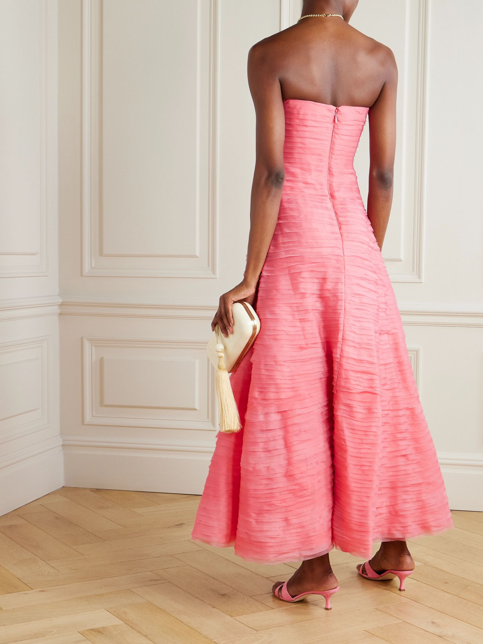 Soundscape strapless layered chiffon gown Pink - 3