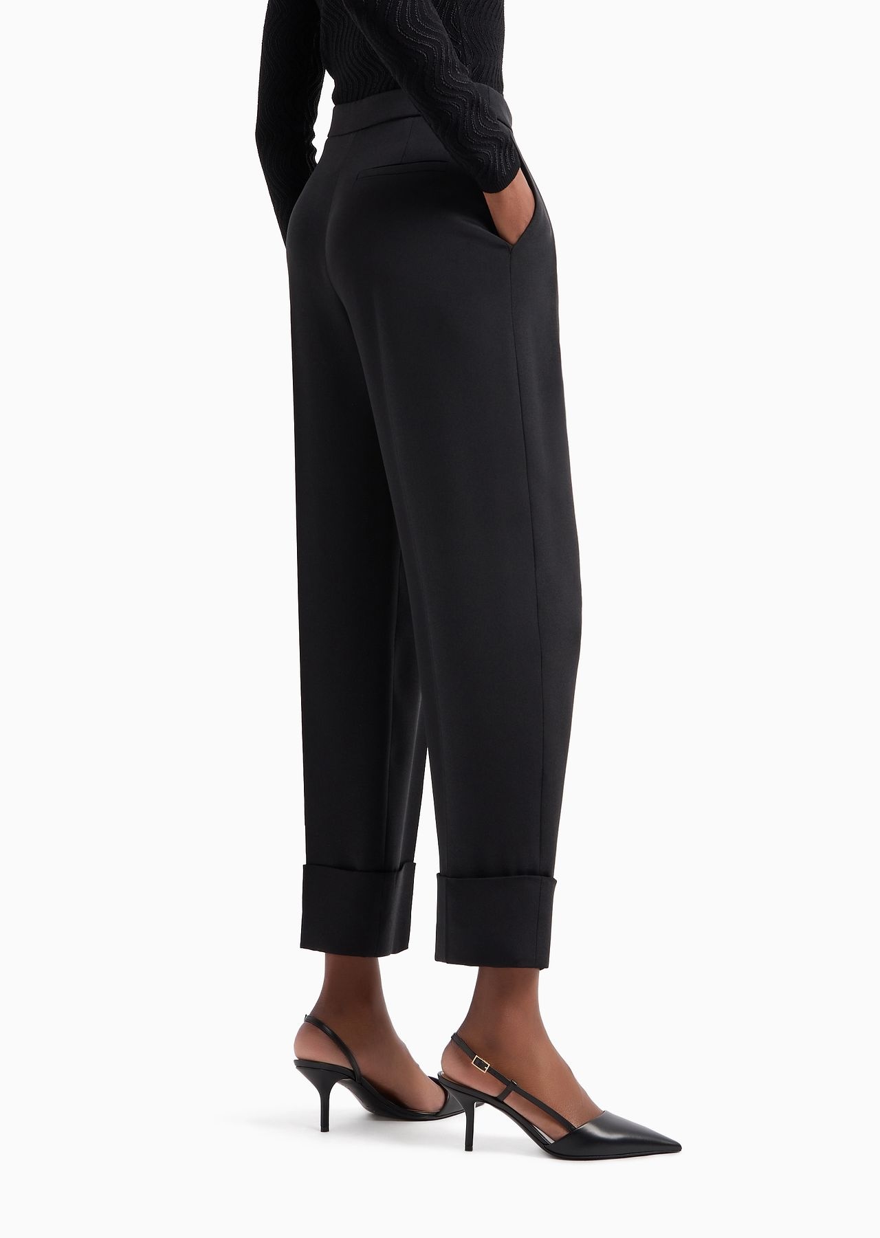 High-rise marocain glittery silk trousers - 3