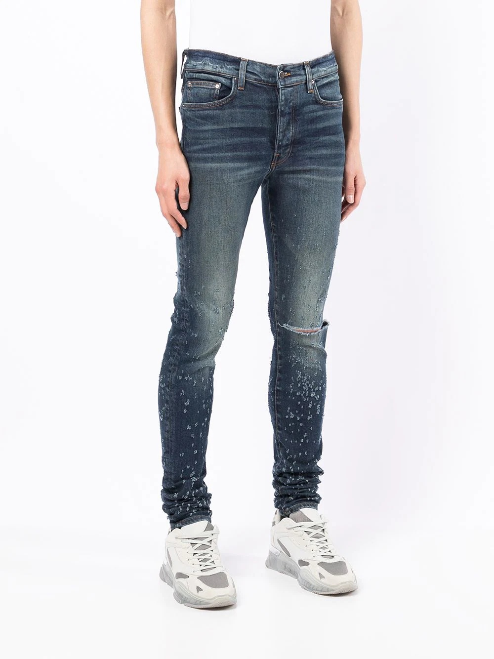 distressed-effect skinny jeans - 3