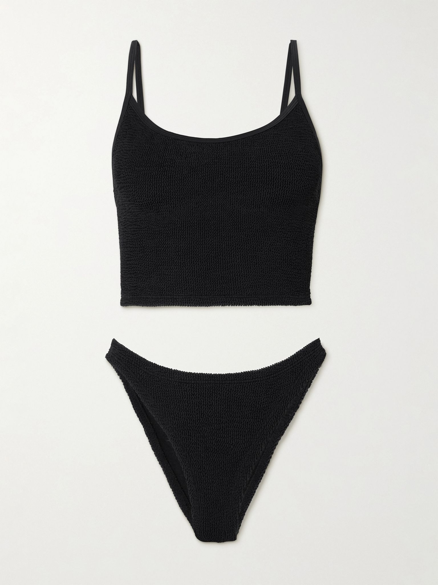 Strap seersucker bikini Black - 1