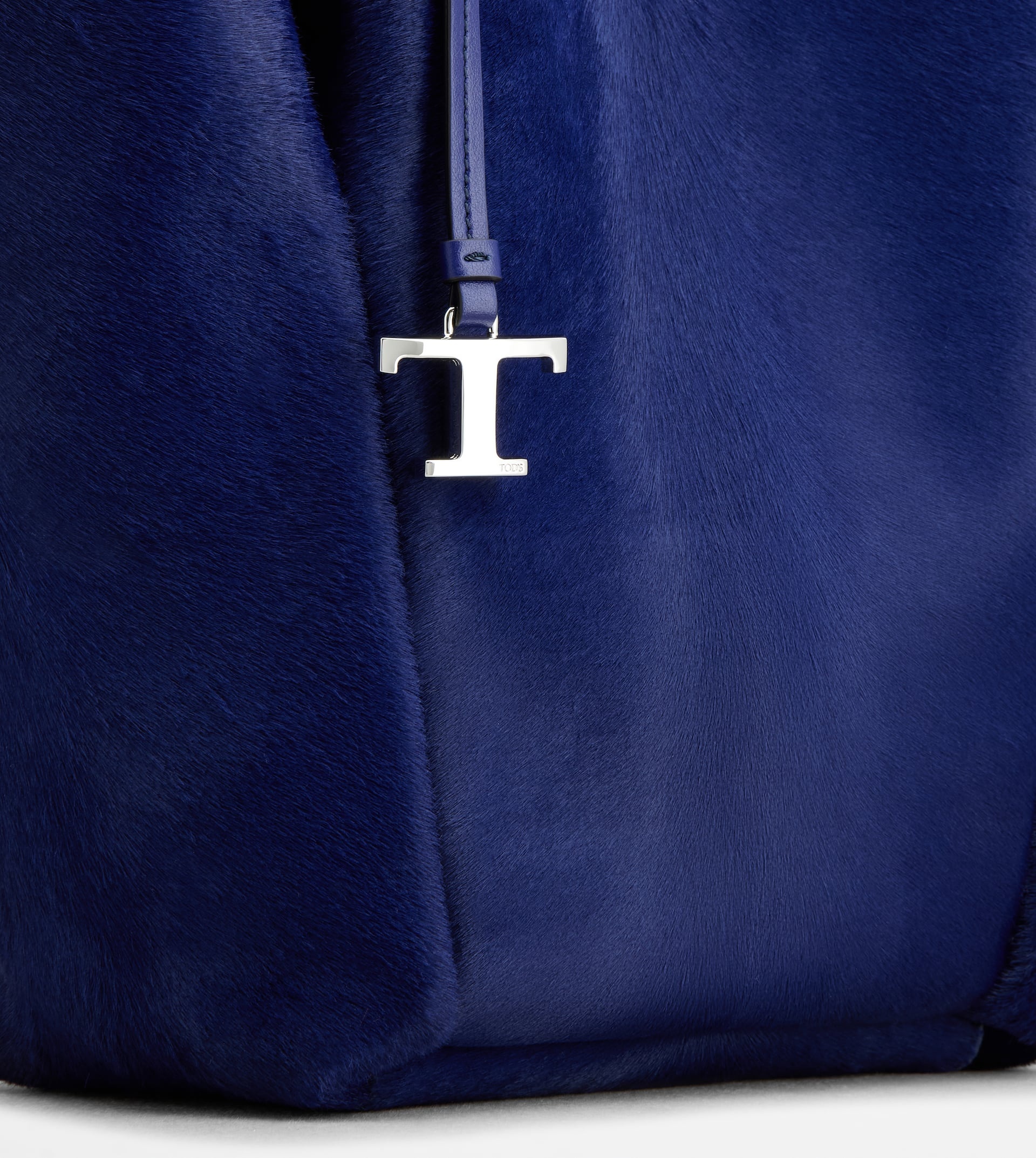 SMALL BUCKET BAG IN PONY-SKIN EFFECT LEATHER - BLUE - 4