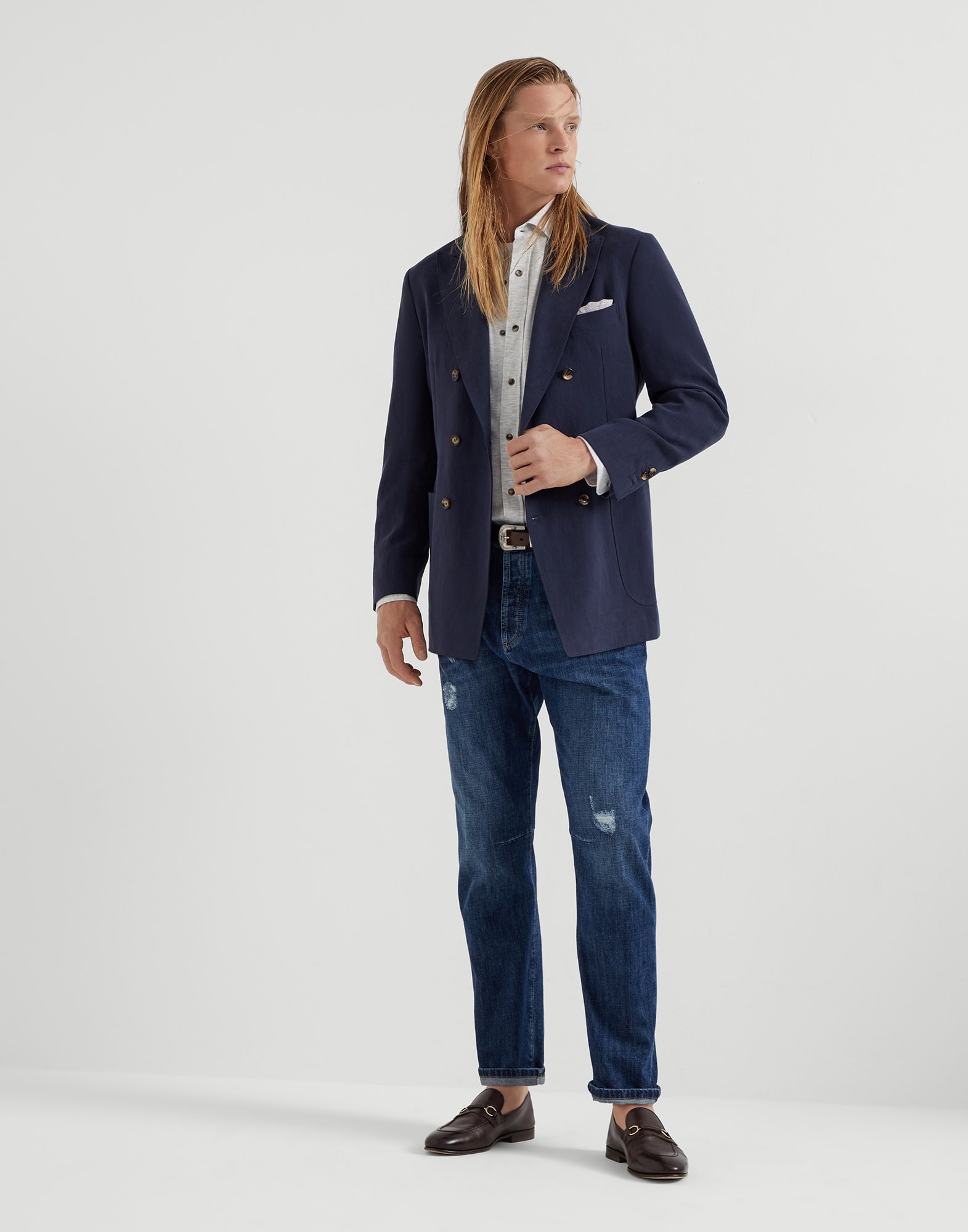 Linen and cotton jersey western shirt - 5