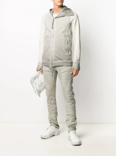 Boris Bidjan Saberi faded zip-up hoodie outlook