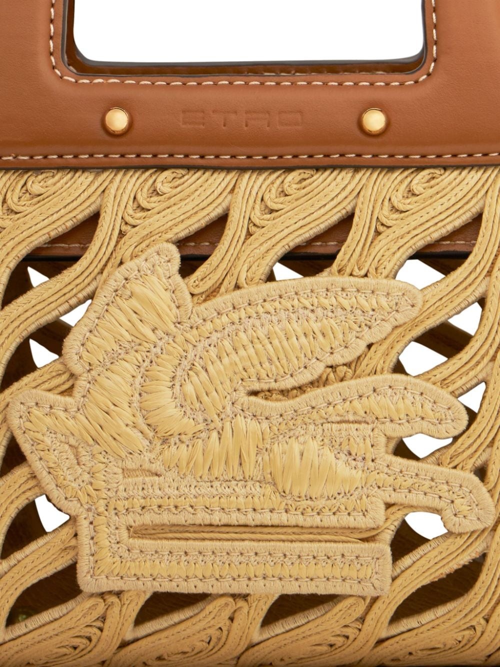 mini Pegaso raffia handbag - 5