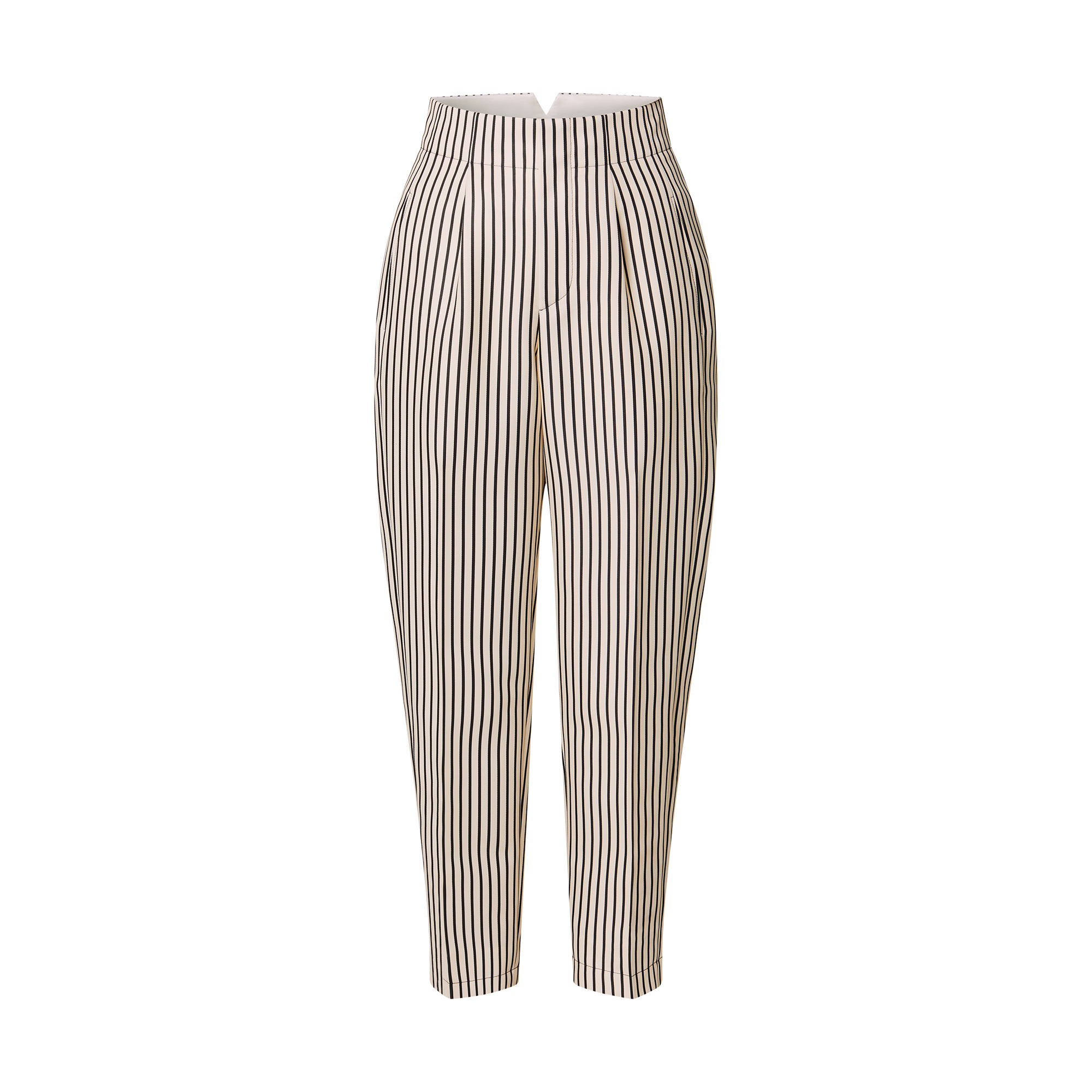 Stripe Print Carrot Pants - 1