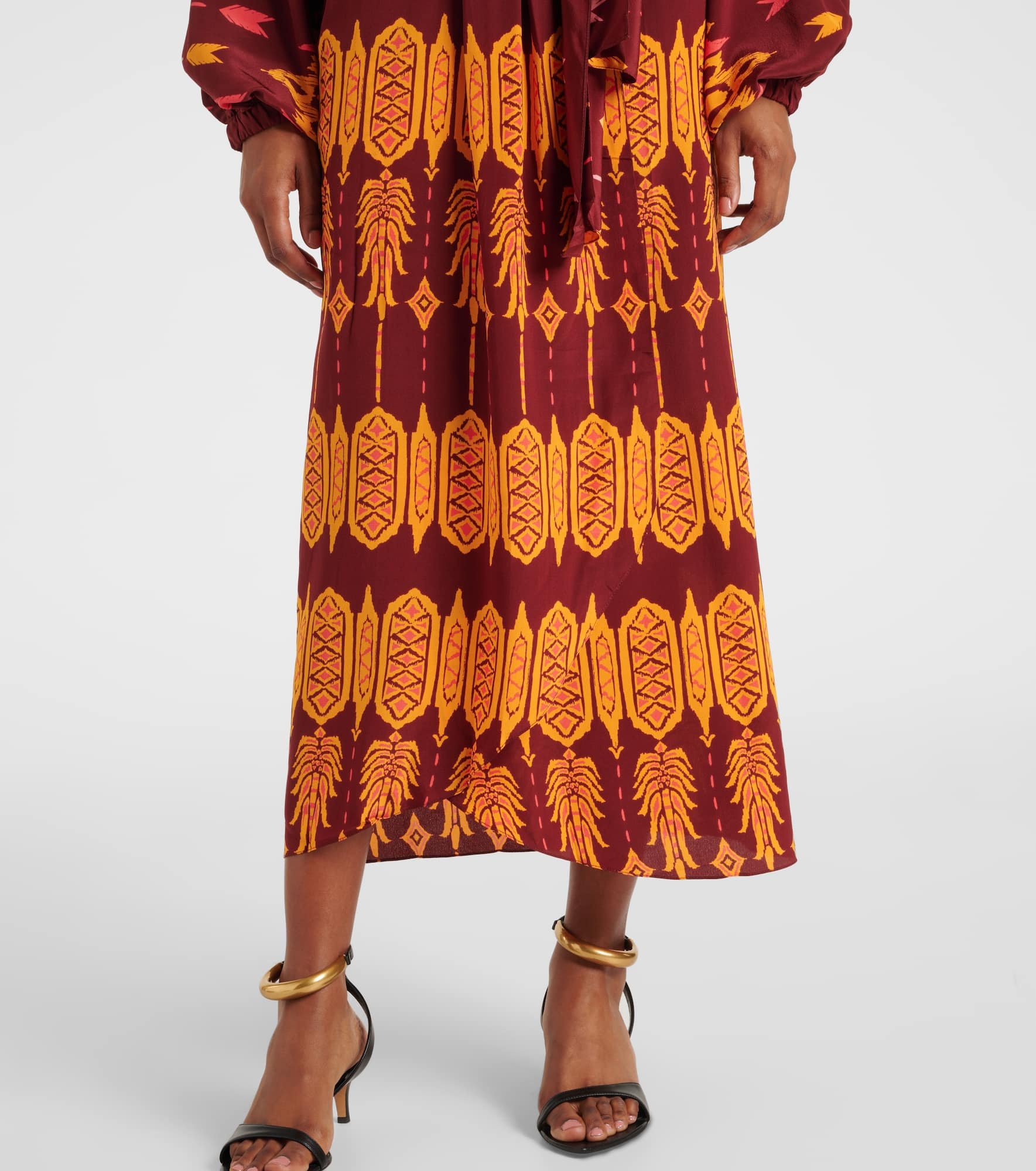 Printed silk wrap dress - 5