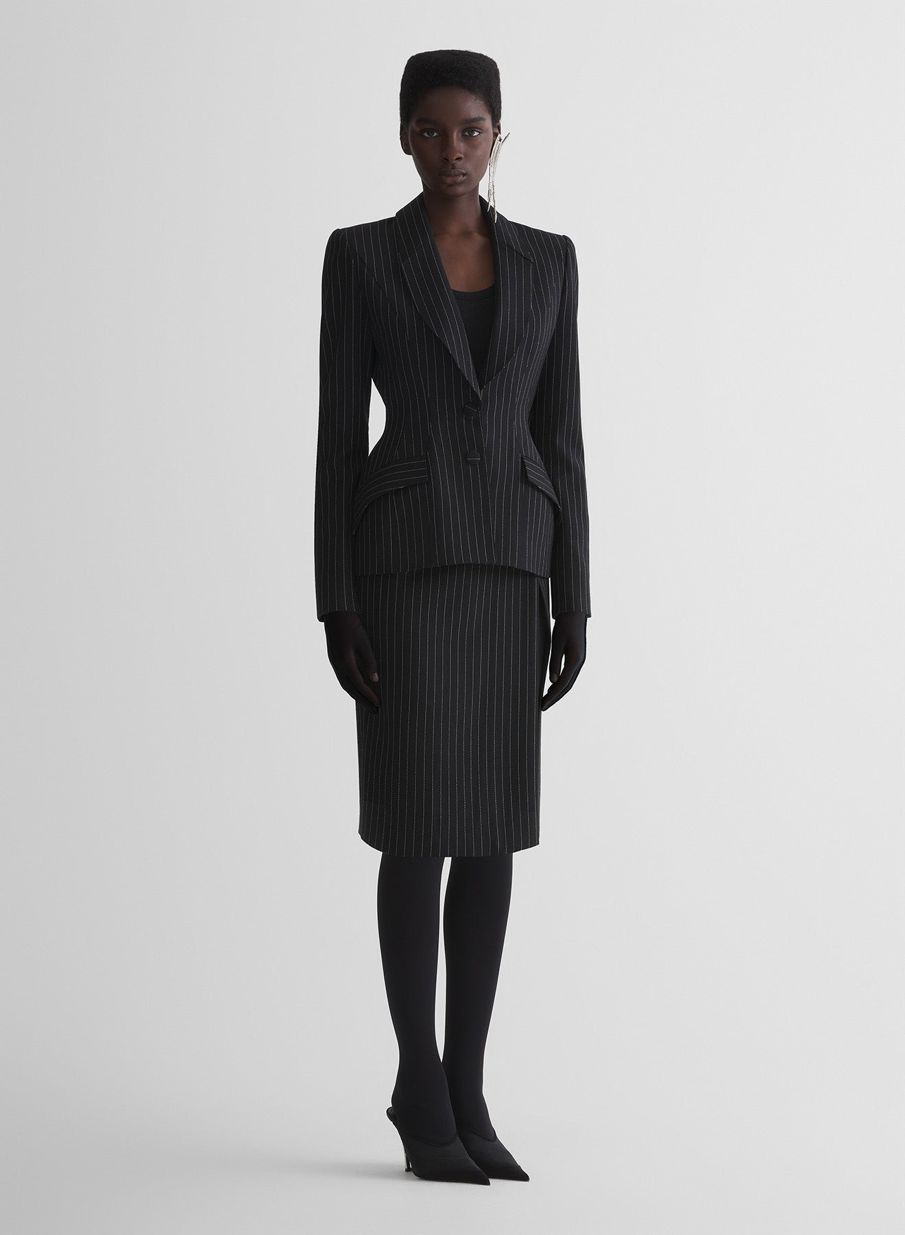 re/edit lingerie pinstripe jacket - 2