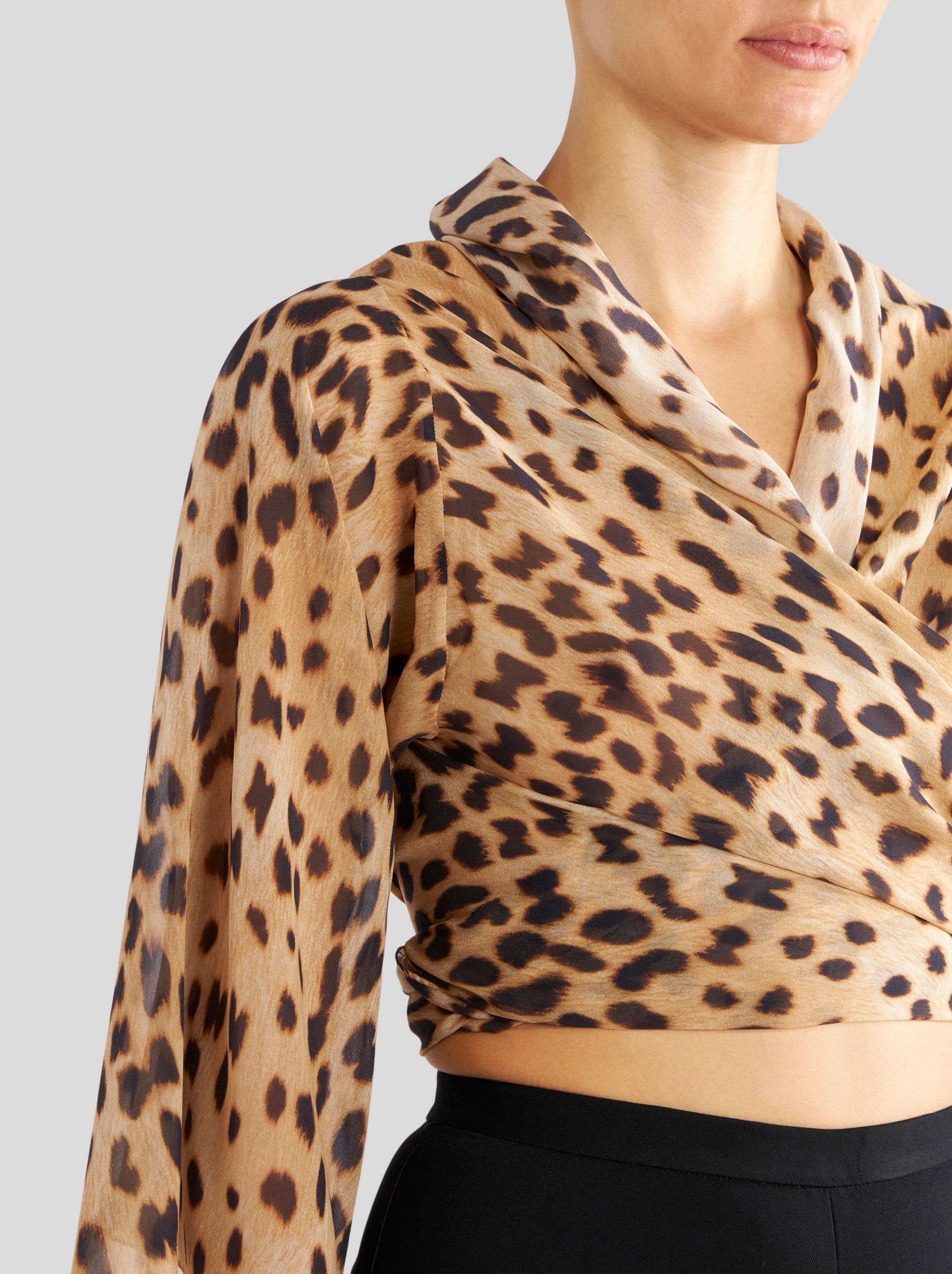 SILK MINI JACKET WITH ANIMALIER PATTERN - 2