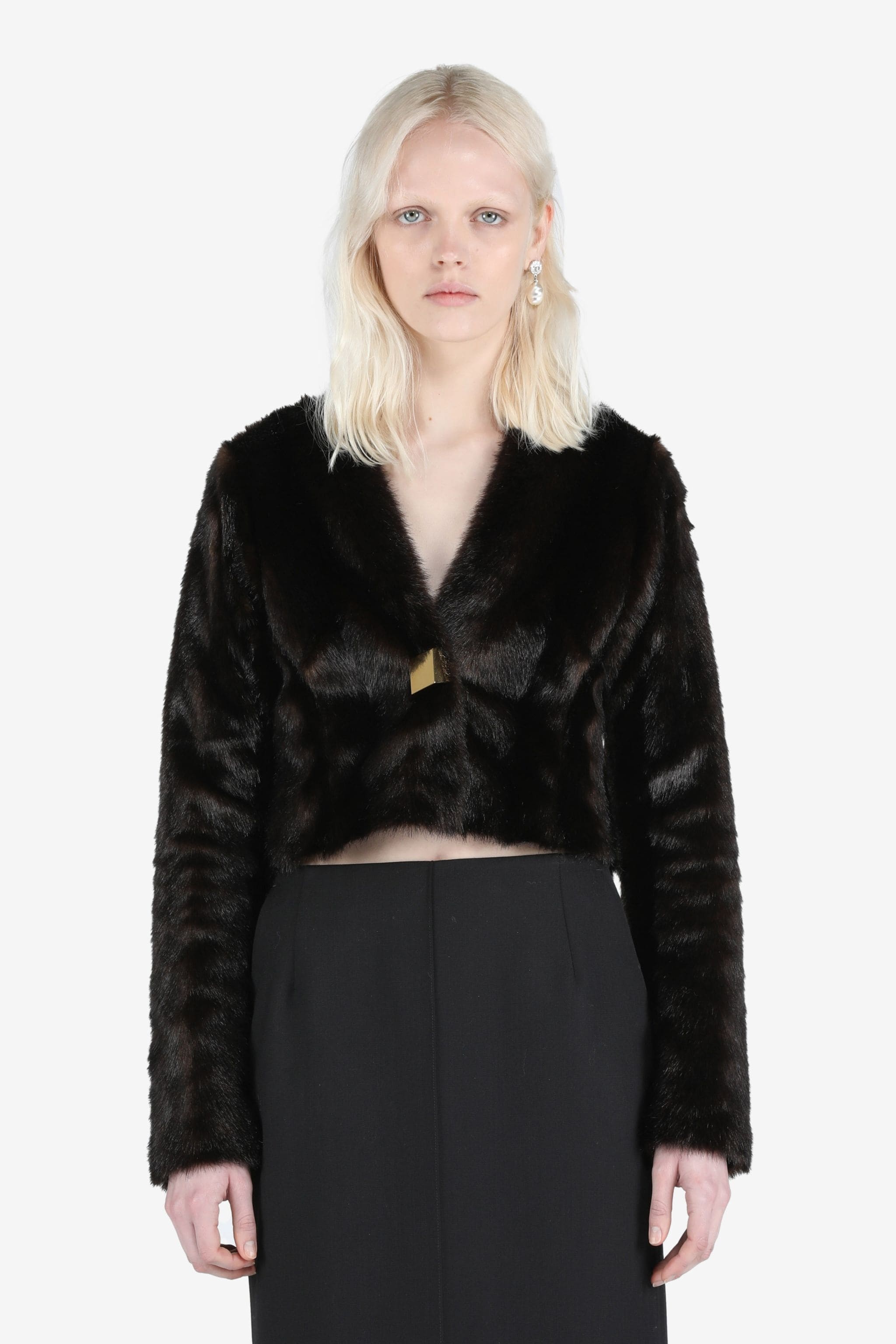 FAUX-FUR CROPPED JACKET - 1