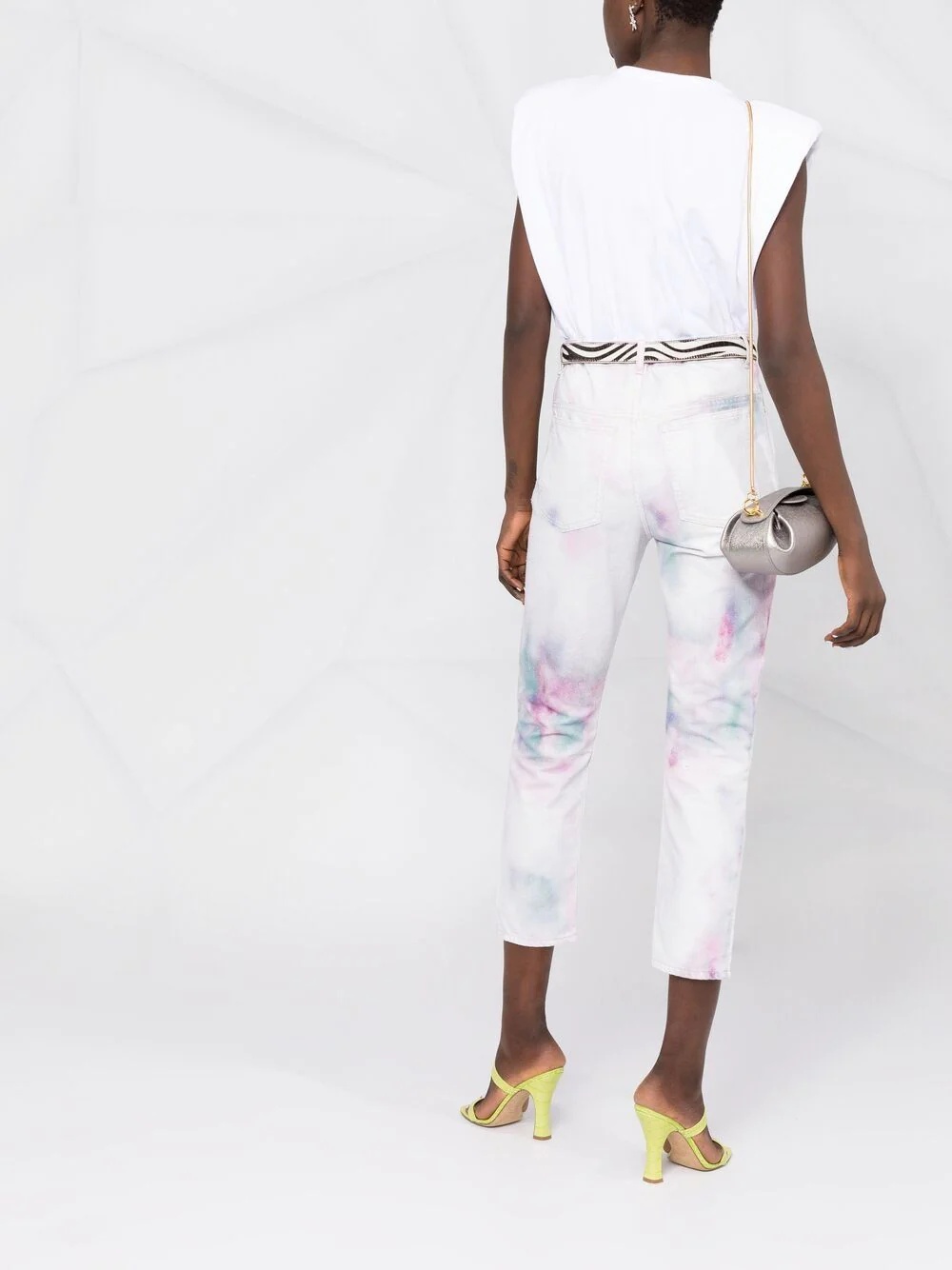 abstract-print cropped trousers - 6