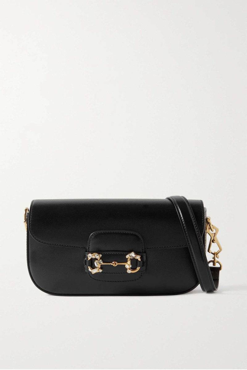 Horsebit 1955 embellished textured-leather shoulder bag 1