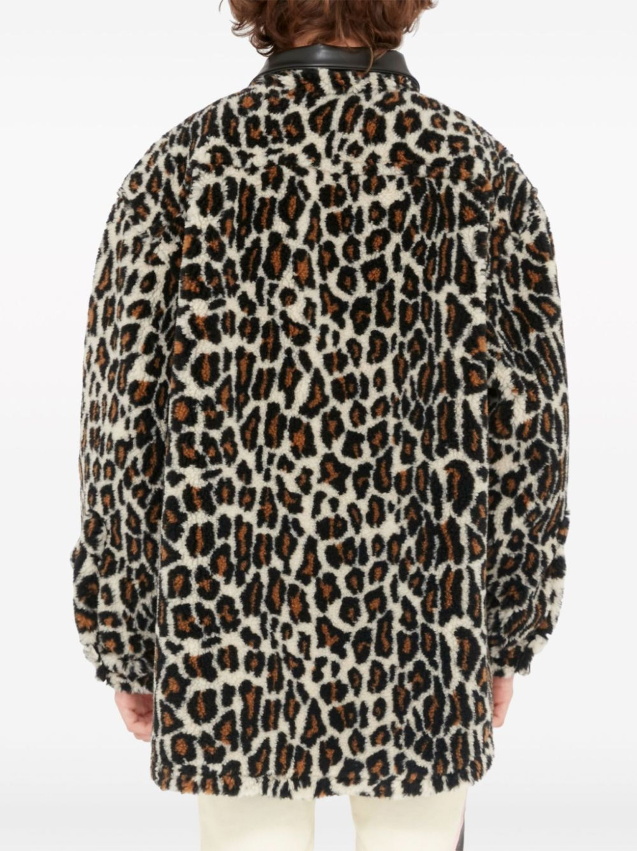 leopard-print faux-fur shirt - 5