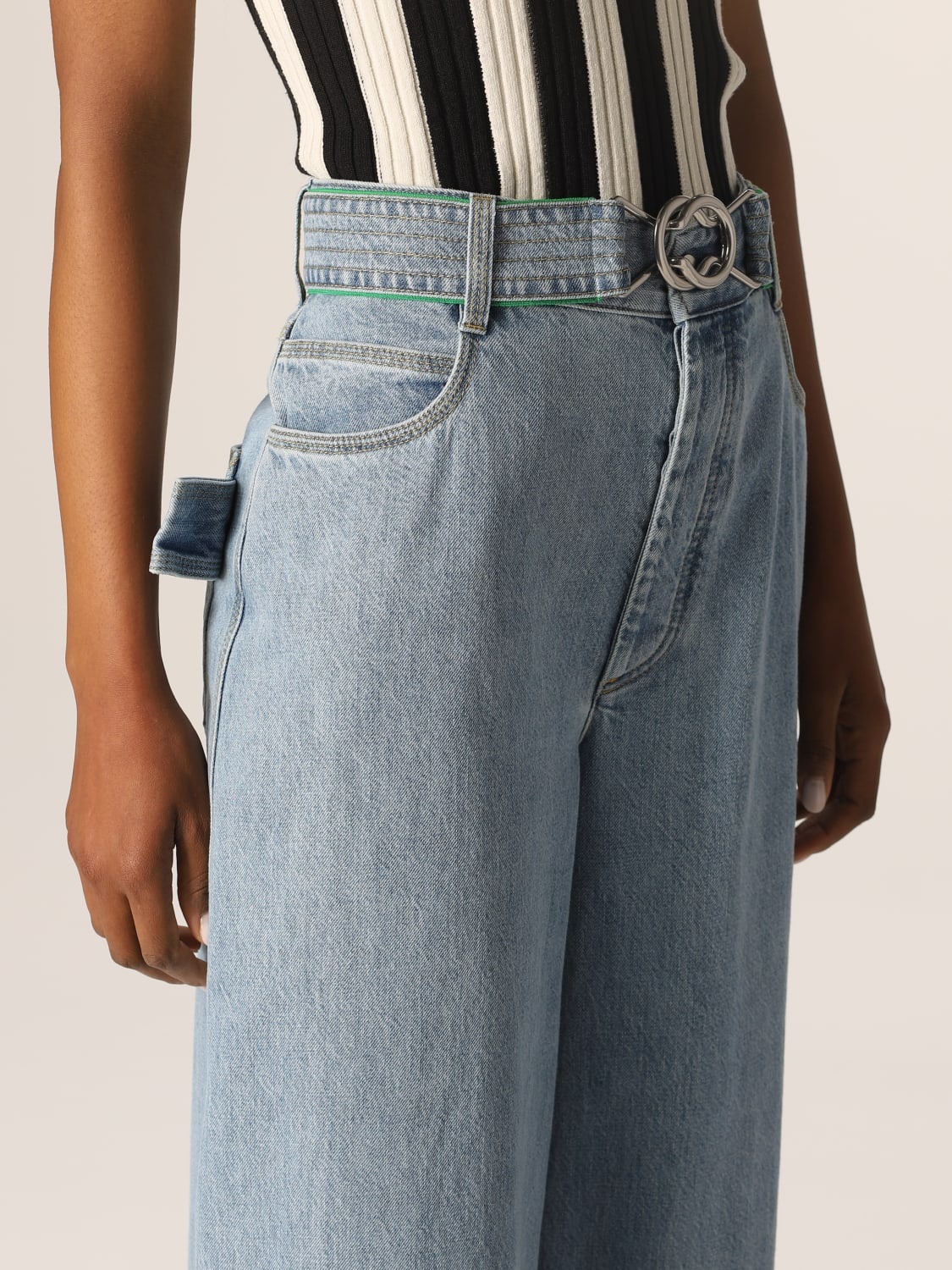 Bottega Veneta washed-out wide jeans - 5