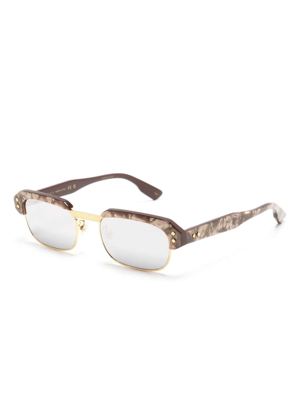 logo-lettering rectangle-frame sunglasses - 2