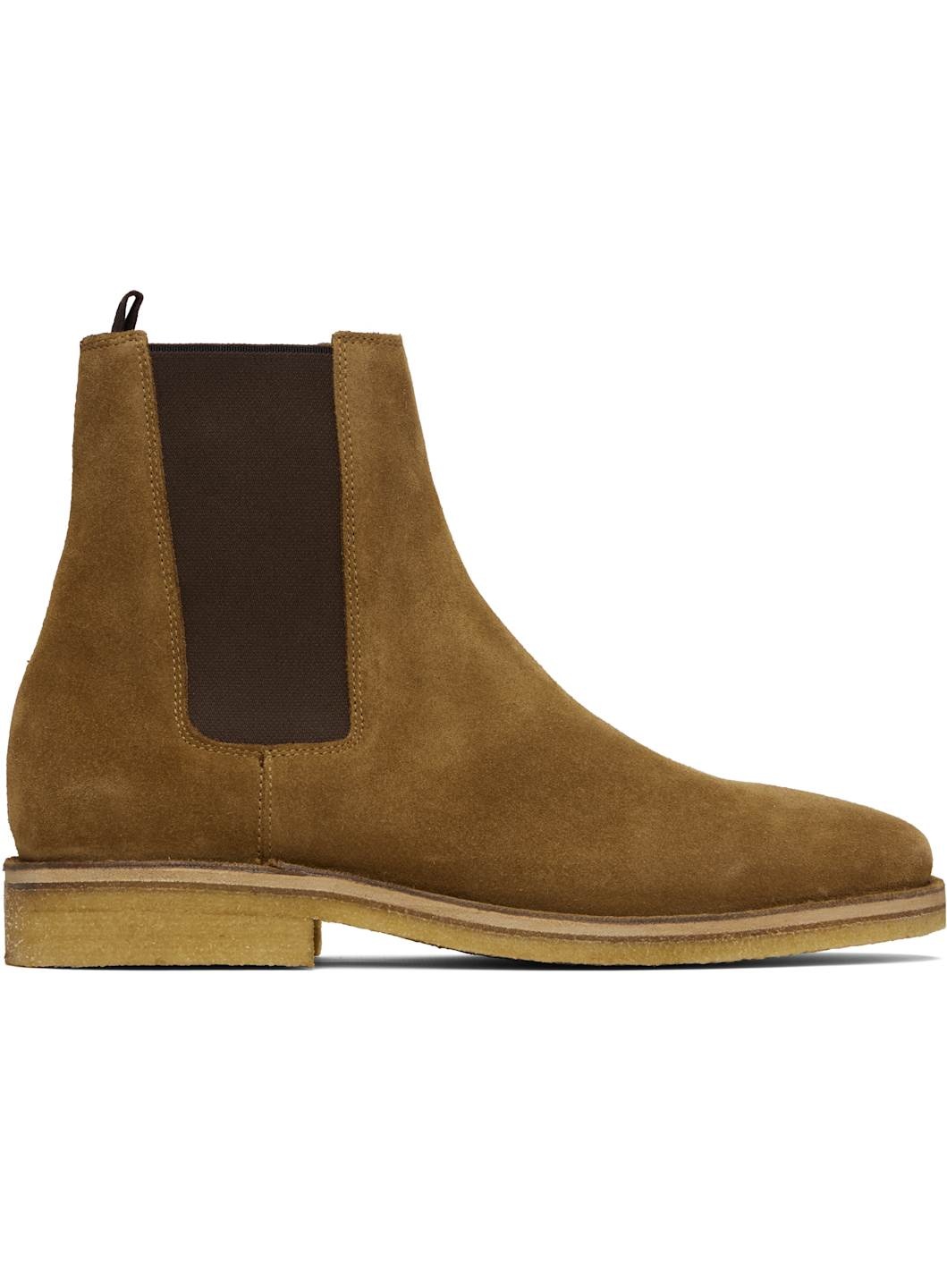 Beige BECKHAM Edition Suede Chelsea Boots - 1