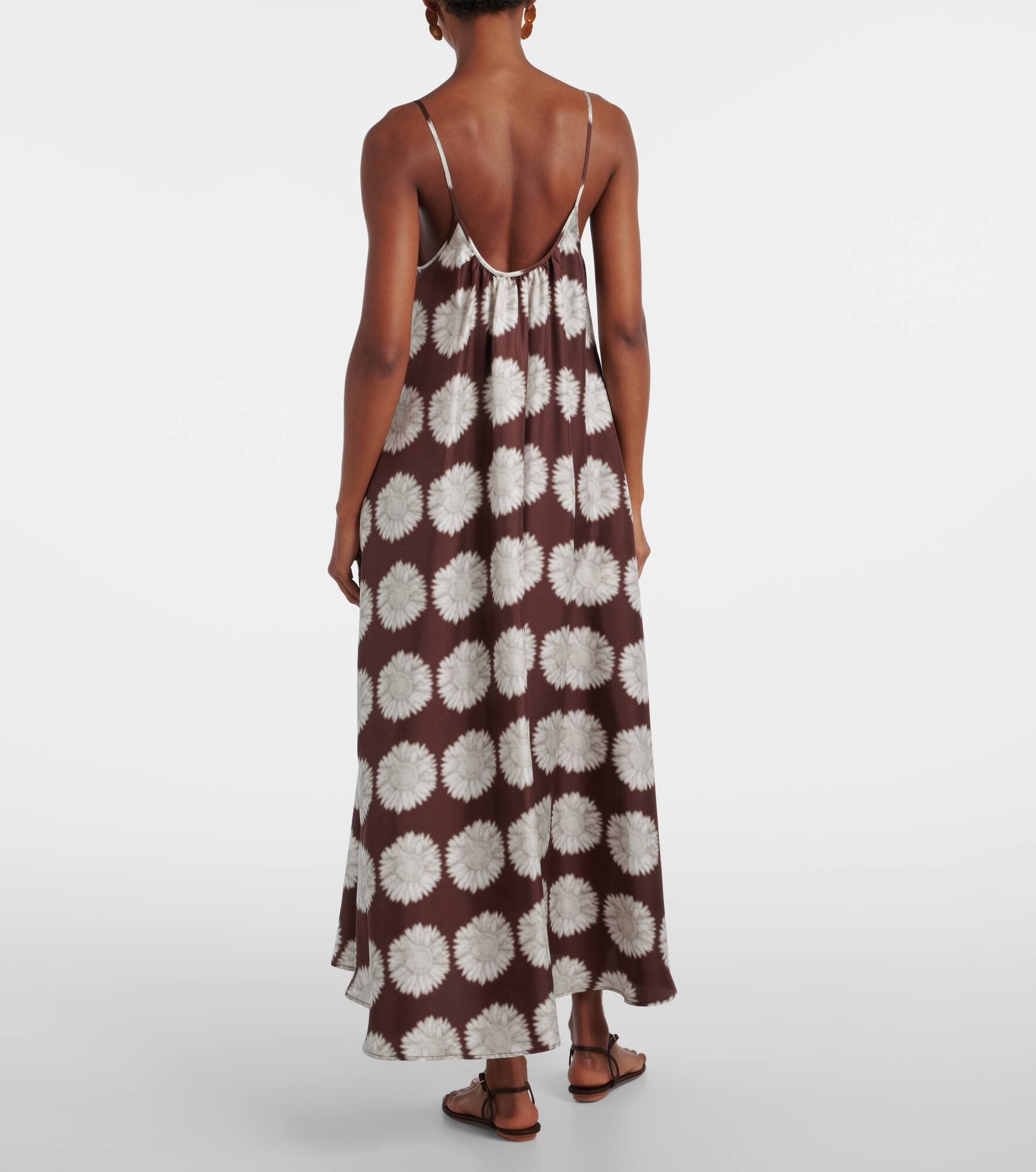 Napoli floral silk twill maxi dress - 3