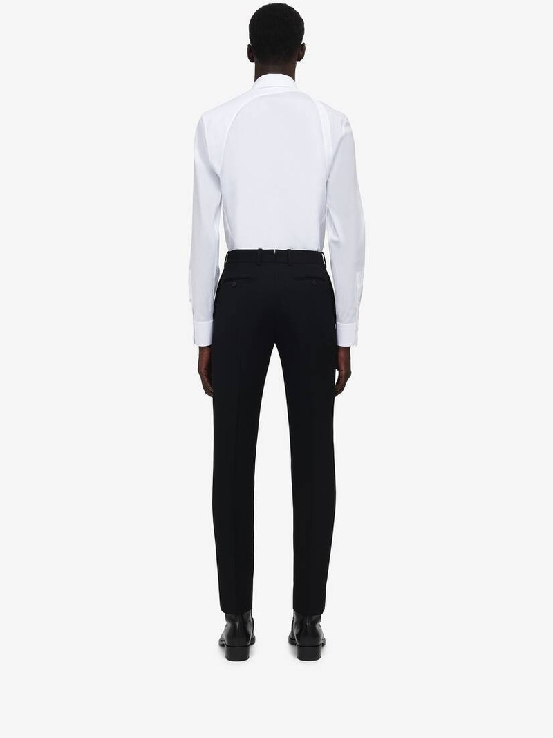 Men's Tailored Cigarette Trousers in Black 4