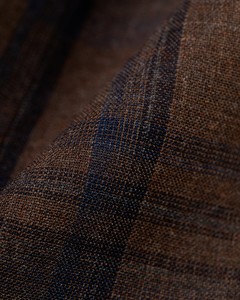MADE-IN-USA BROWN & NAVY WINDOWPANE FOX AIR WOOL SPORT COAT 4