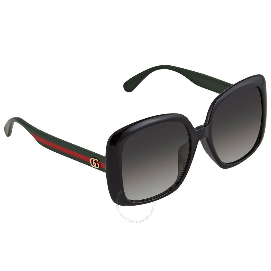 Gucci Grey Square Ladies Sunglasses GG0714SA 001 56 - 3