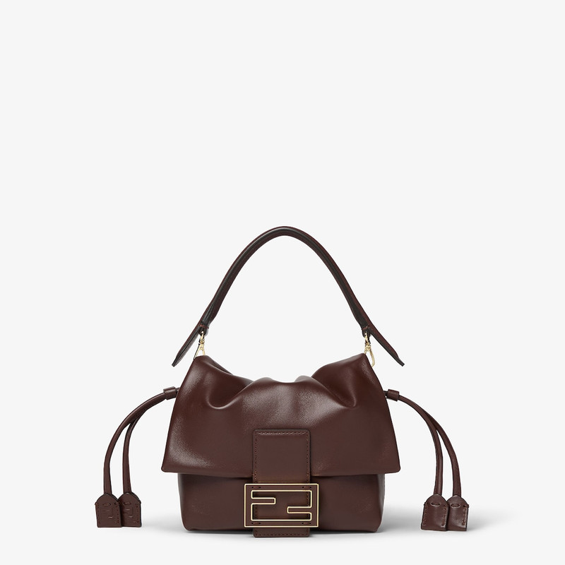 Mamma Baguette Small Mahogany brown nappa leather mini-bag 1