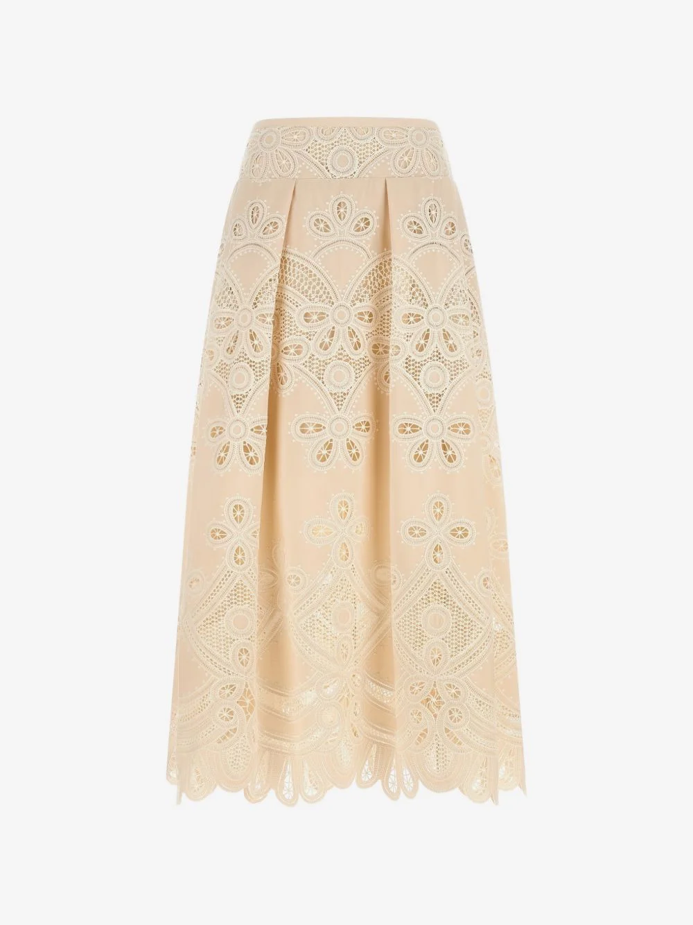 carving-embroidery maxi skirt - 1