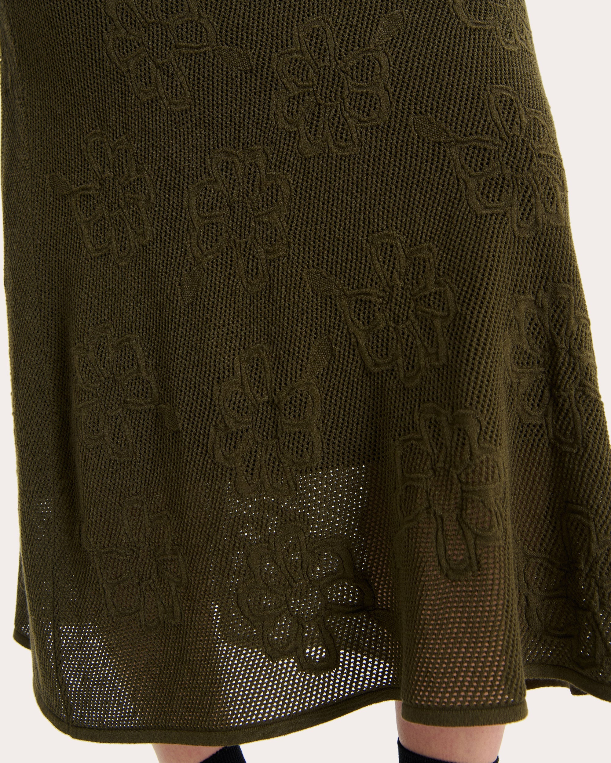 Orchid Floral-Jacquard Mesh Midi Skirt - 5