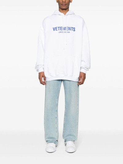 VETEMENTS logo-print cotton-blend hoodie outlook
