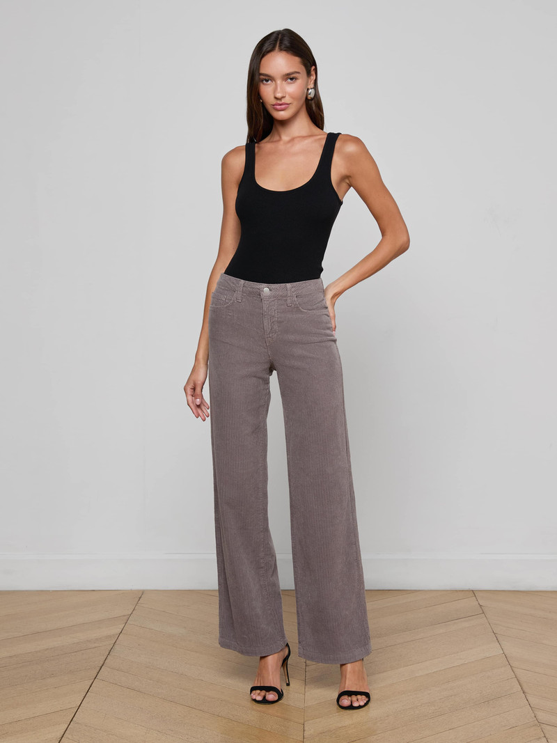 L'AGENCE Scottie Corduroy Wide-Leg Jean outlook