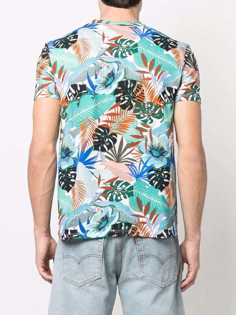 leaf-print short-sleeved T-shirt - 4