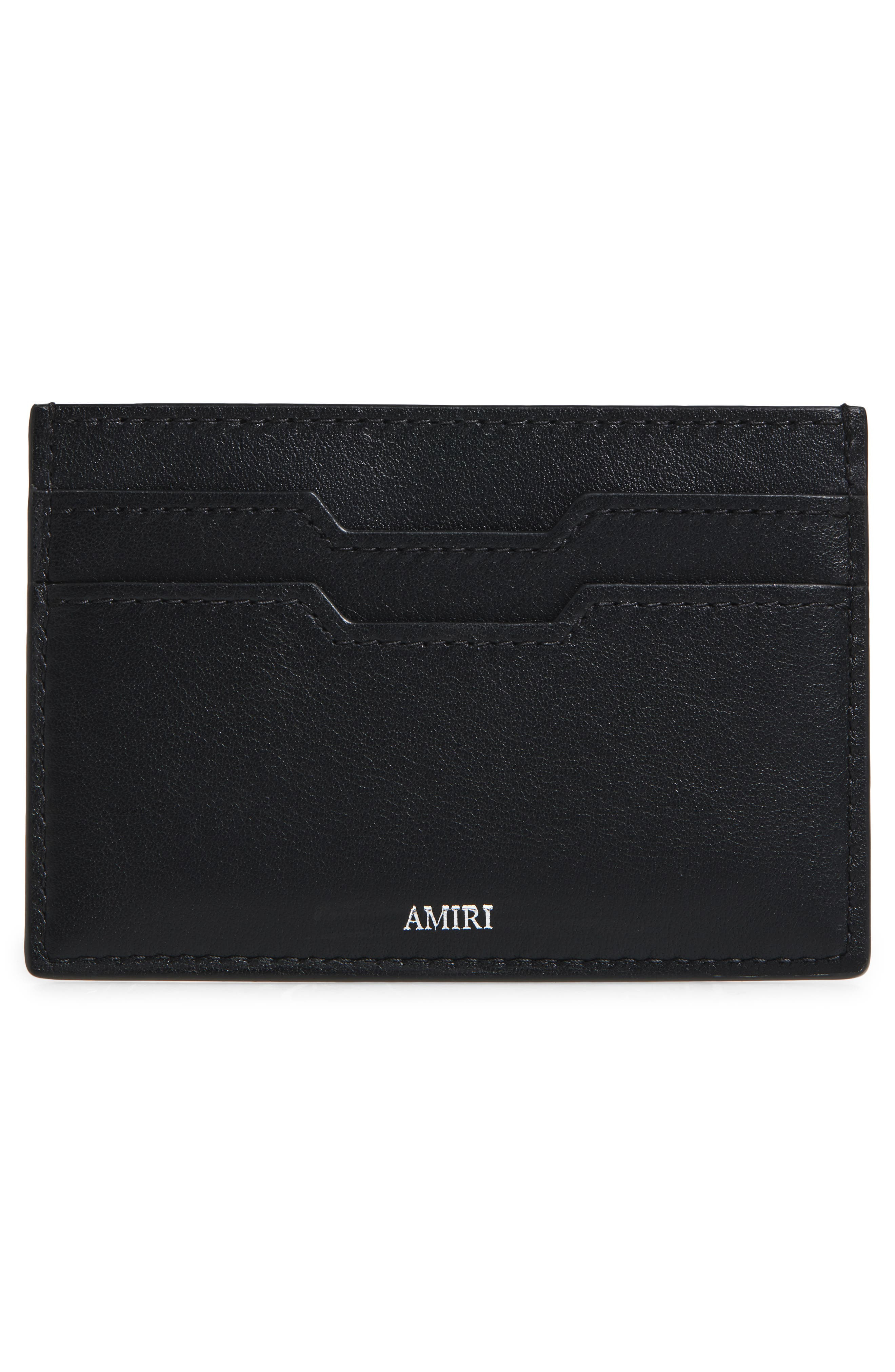 AMIRI Hollywood Leather Card Holder in Black at Nordstrom - 3