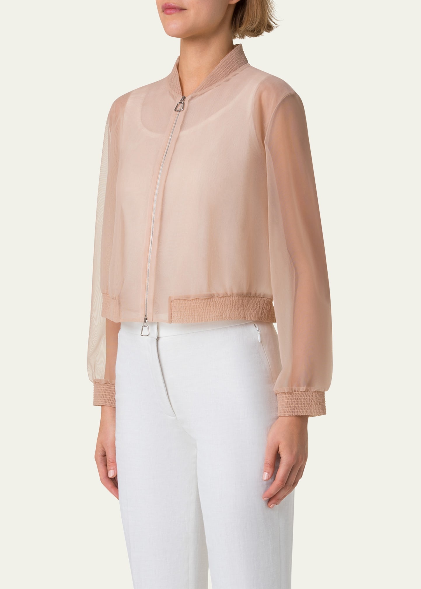 Taide Techno Stretch Tulle Bomber Jacket - 4