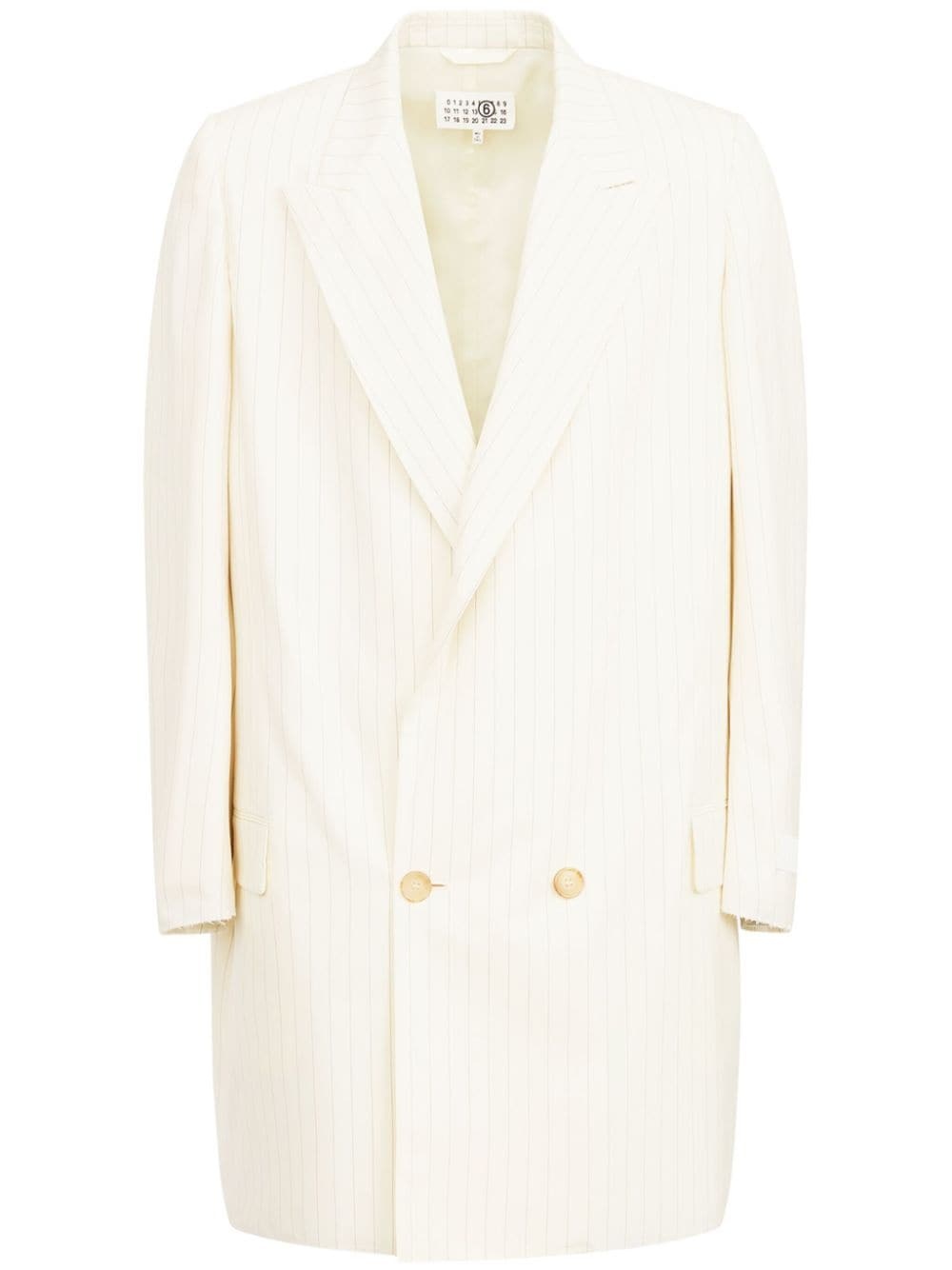 oversized pinstripe double-breasted blazer - 1