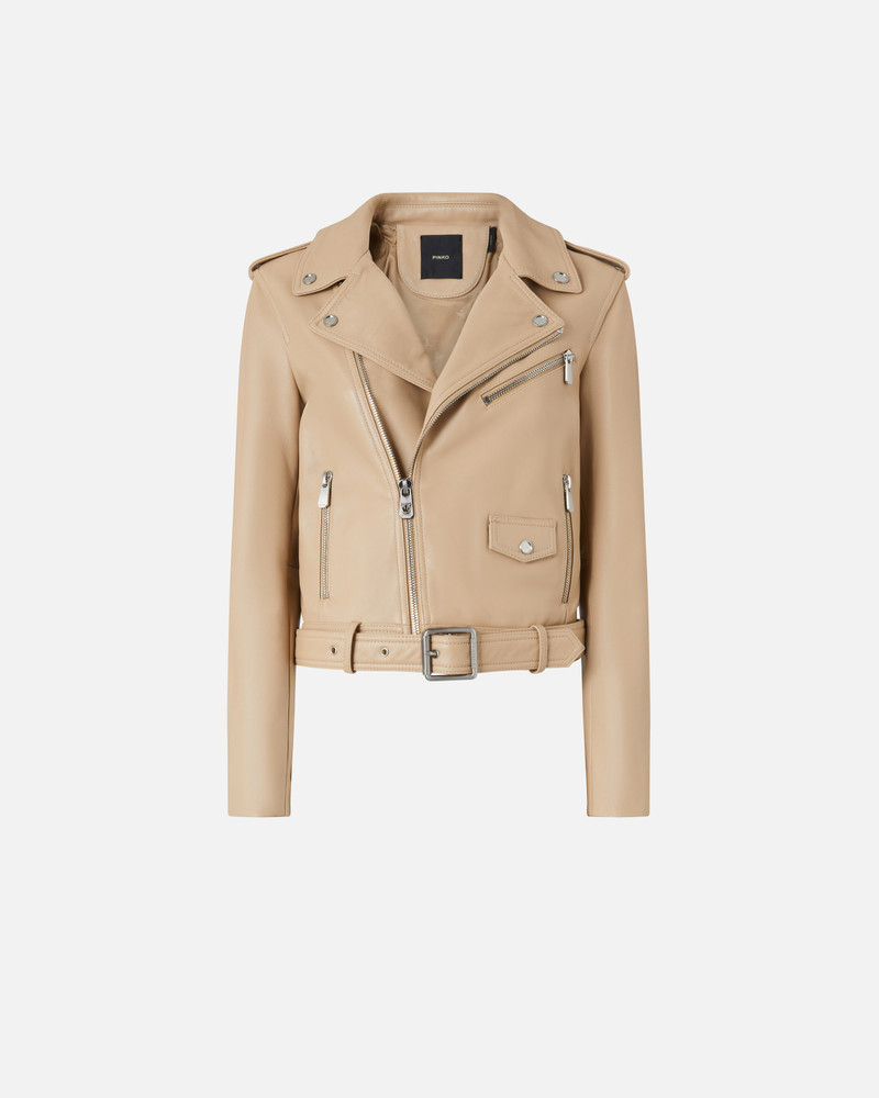 SOFT NAPPA LEATHER BIKER JACKET - 1
