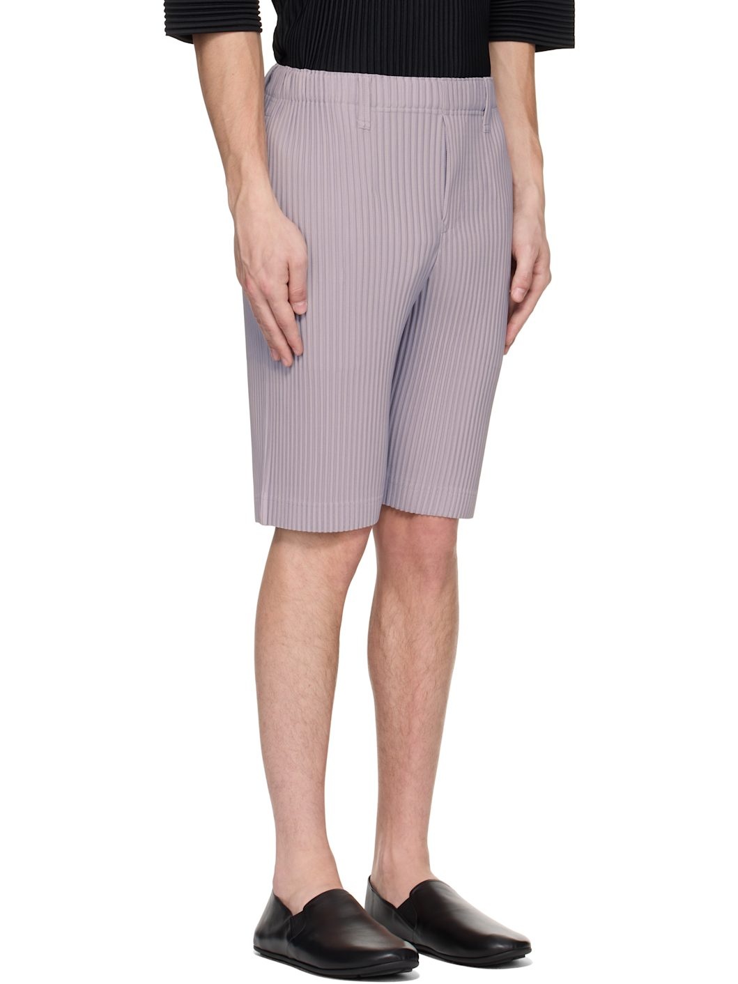 Purple Tailored Pleats 2 Shorts - 2