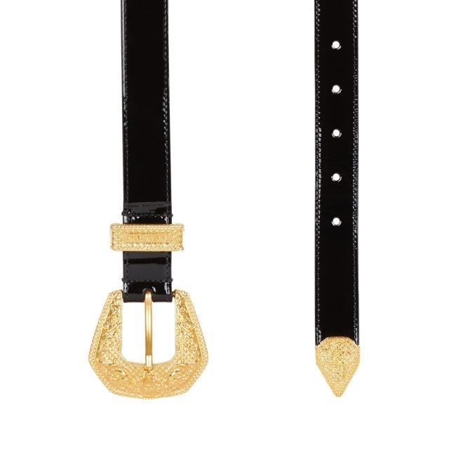 Western patent-leather belt - 2