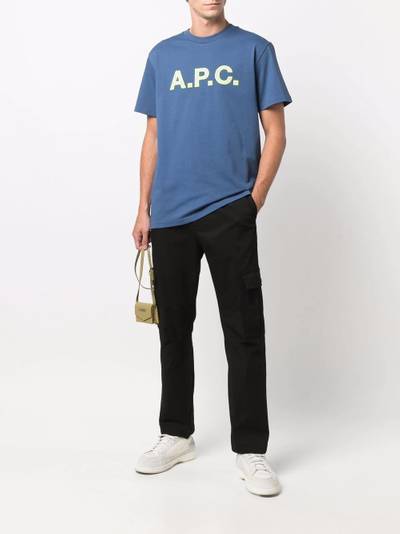 A.P.C. logo-embroidered cotton T-shirt outlook