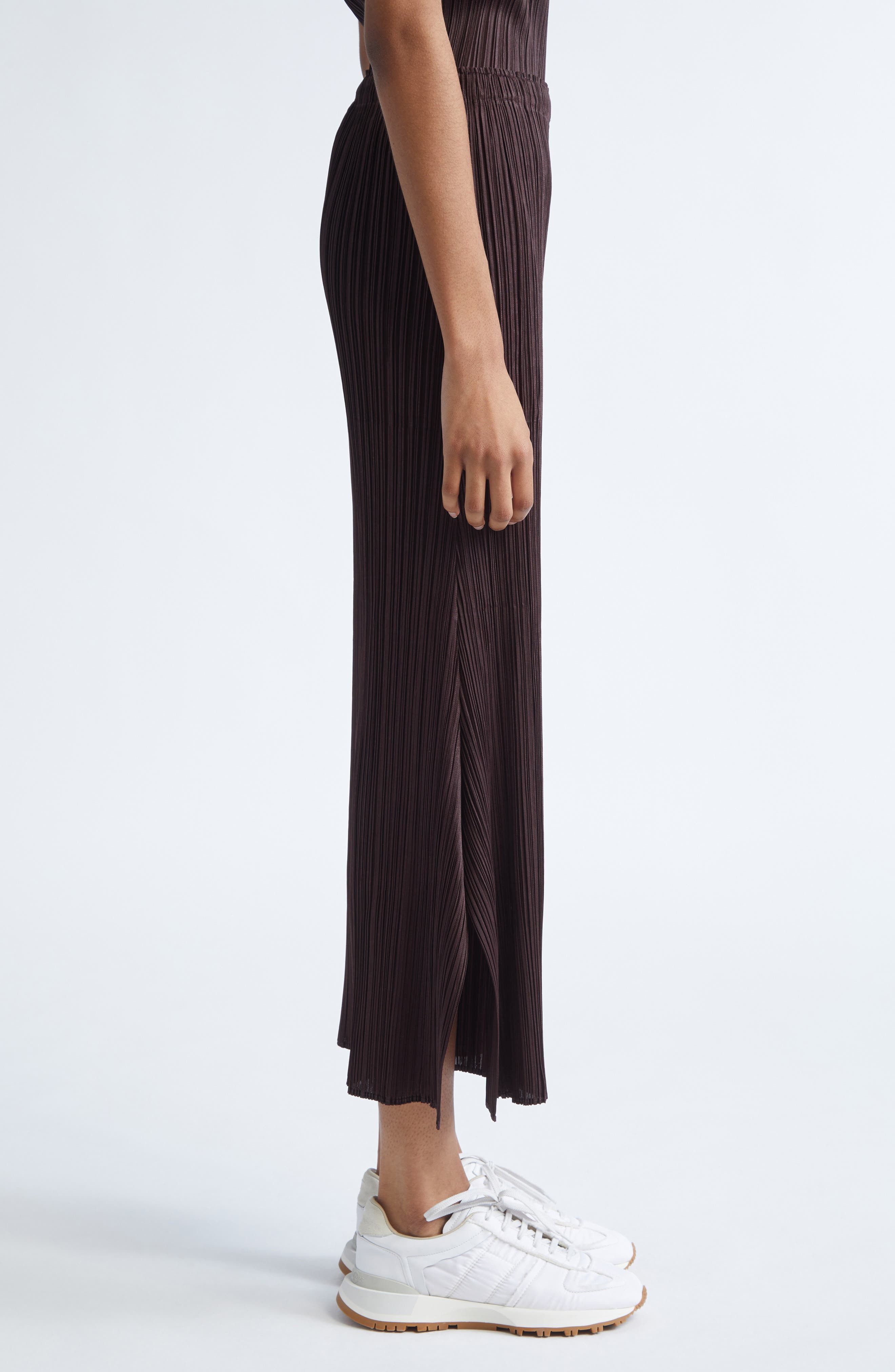 Pleats Please Issey Miyake Monthly Colors July Pleated Pants in Dark Brown at Nordstrom - 4