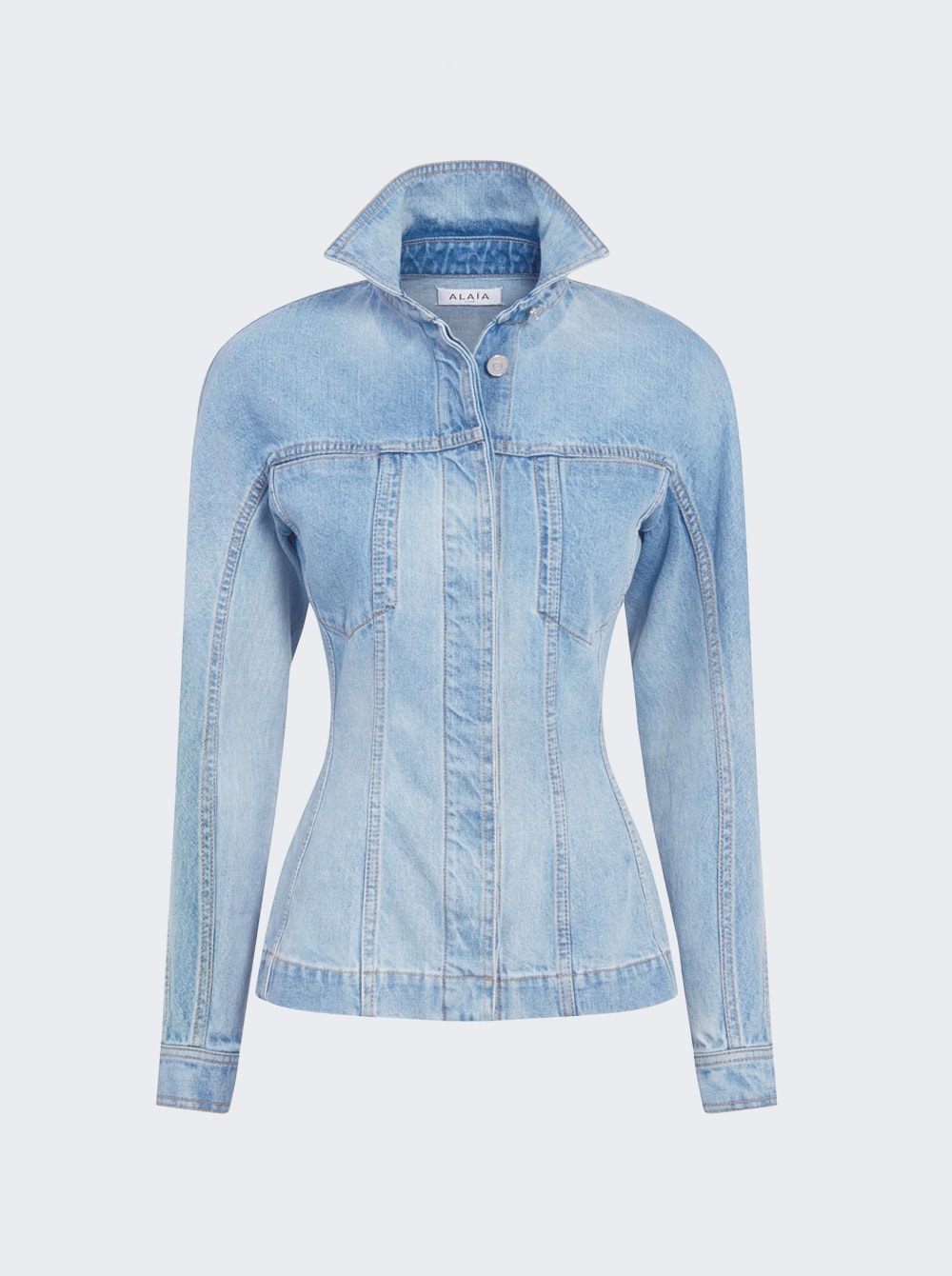 Fitted Denim Jacket Blue - 1