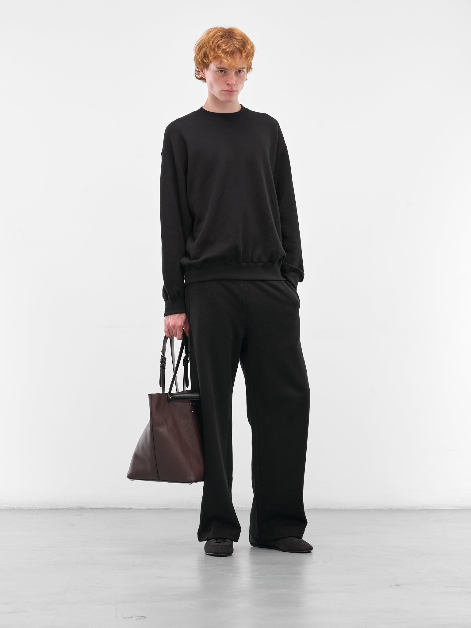 Black Cotton-Yak Relaxed Sweatpants - 6