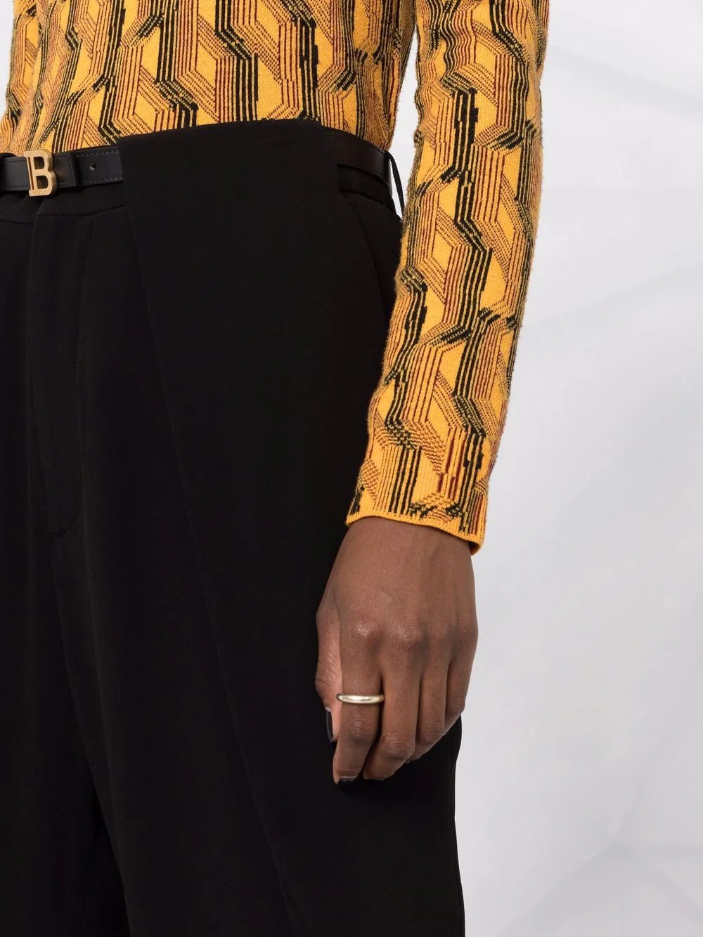 cropped straight-leg crepe harem trousers - 3